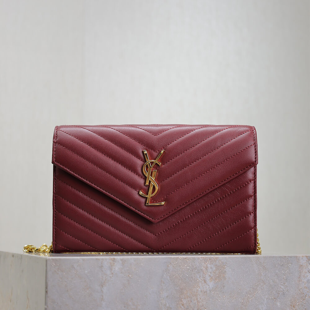 YSL cassandre chain wallet in lambskin