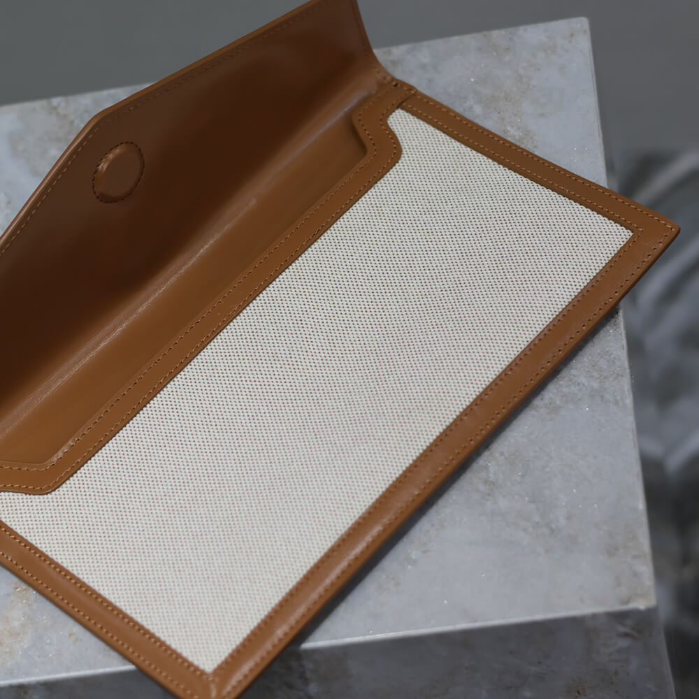 YSL uptown pouch in canvas and leather