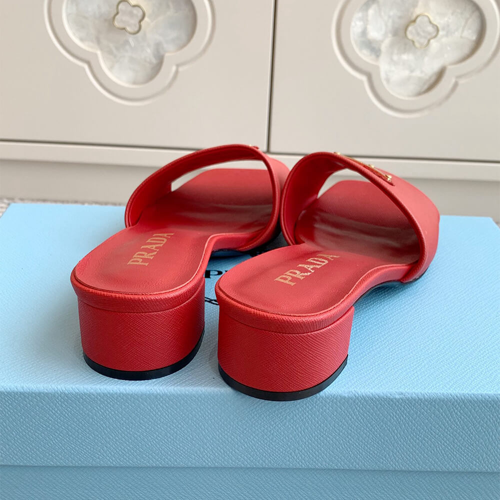 Prada Saffiano patent leather sandals