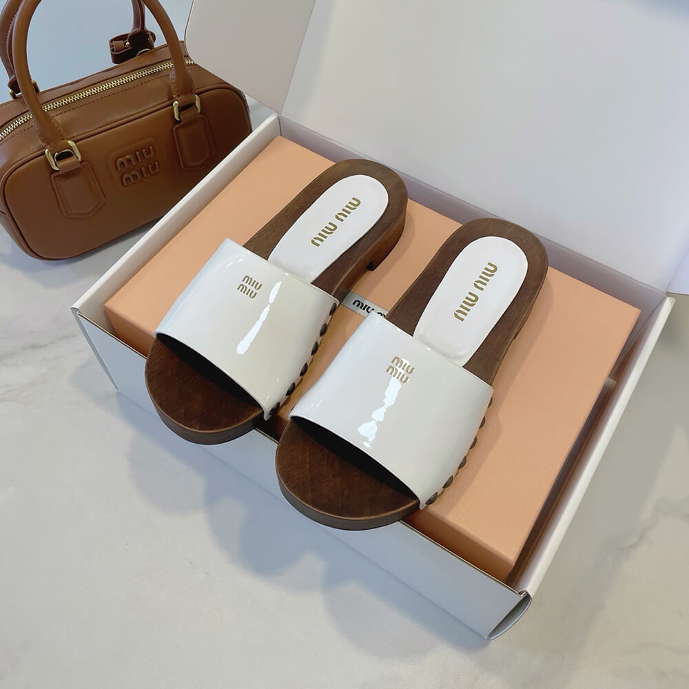 MiuMiu Patent leather clogs