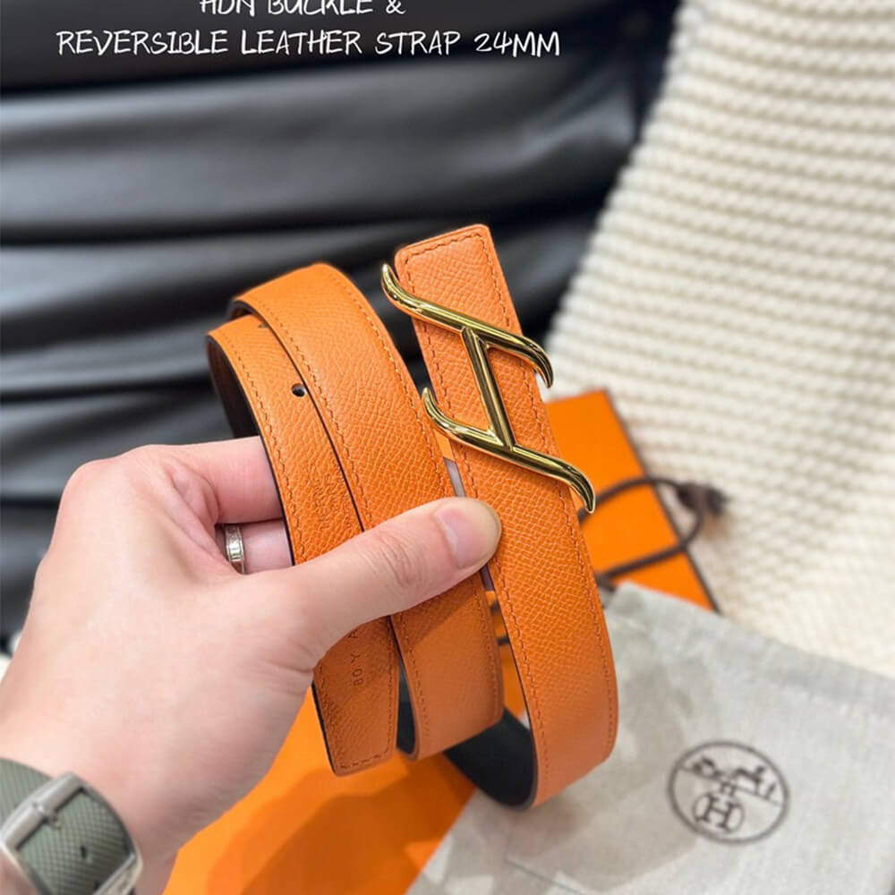 HDN belt buckle   Reversible leather strap 24 mm