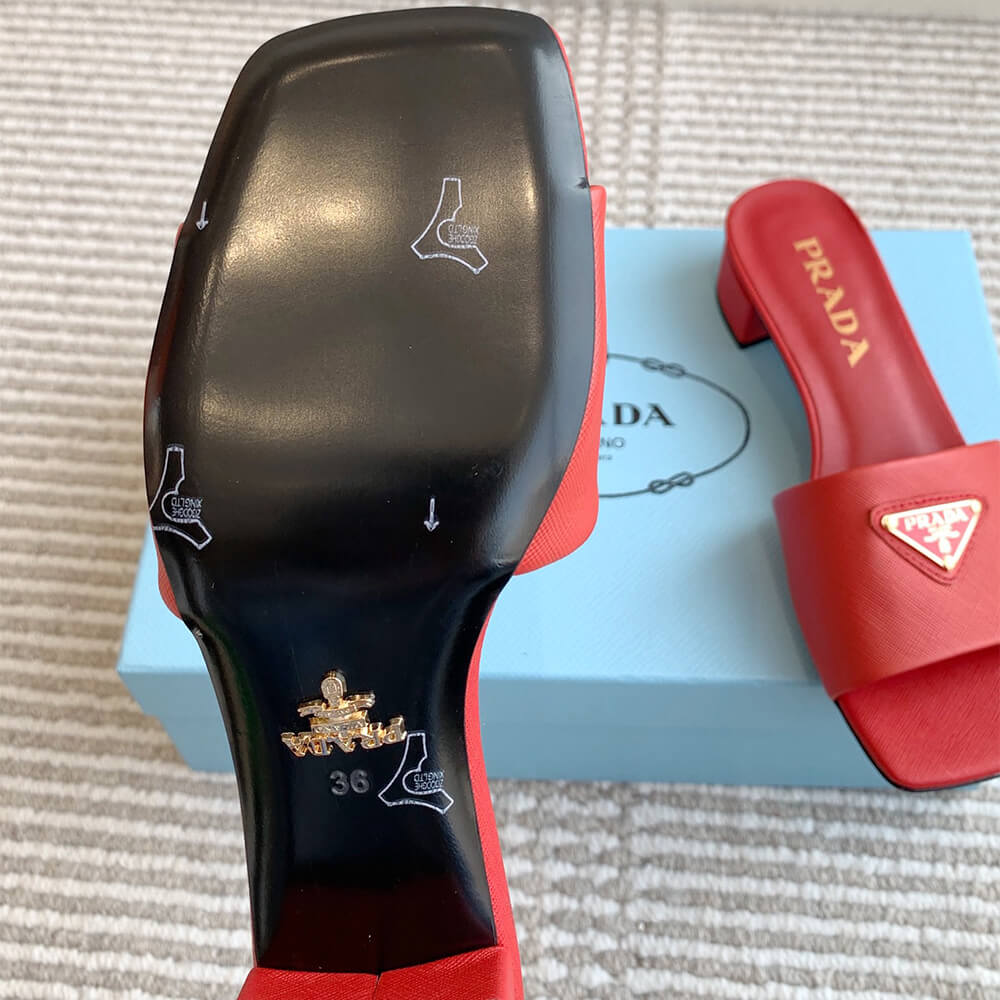 Prada Saffiano patent leather sandals