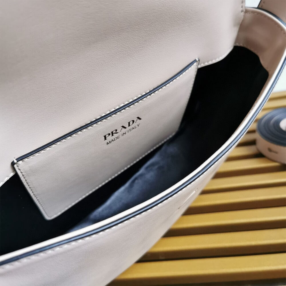 Prada Arque leather shoulder bag with flap