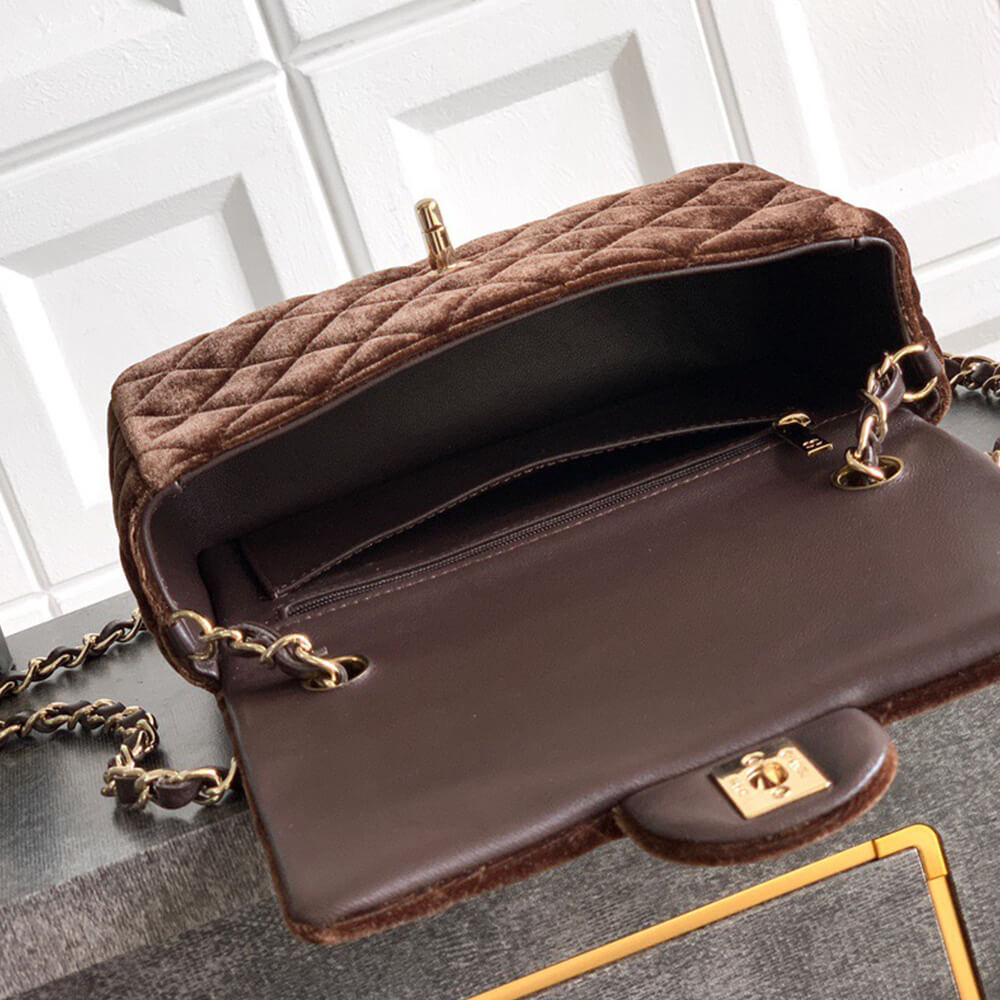 CHANEL SUEDE MINI FLAP BAG(HIGH-END GRADE)