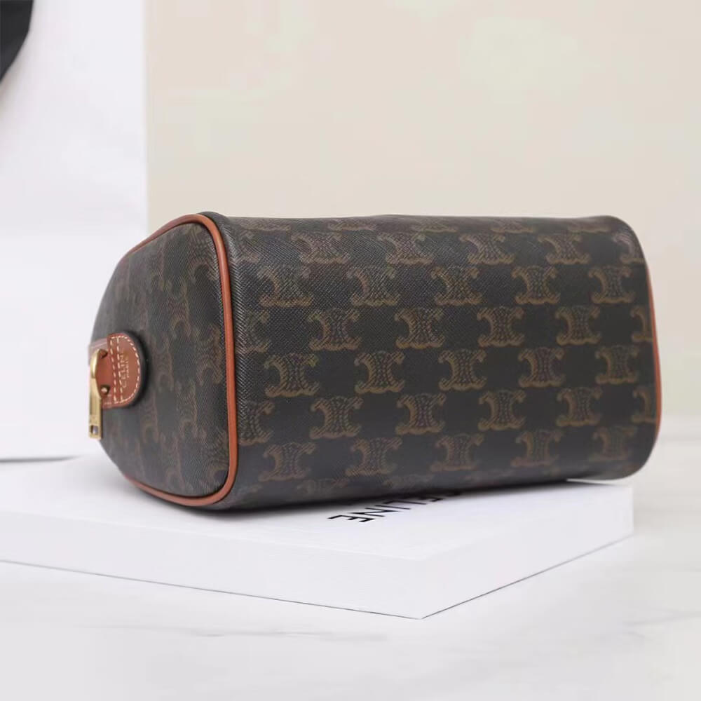 CELINE Small Boston IN Triomphe Canvas and calfskin