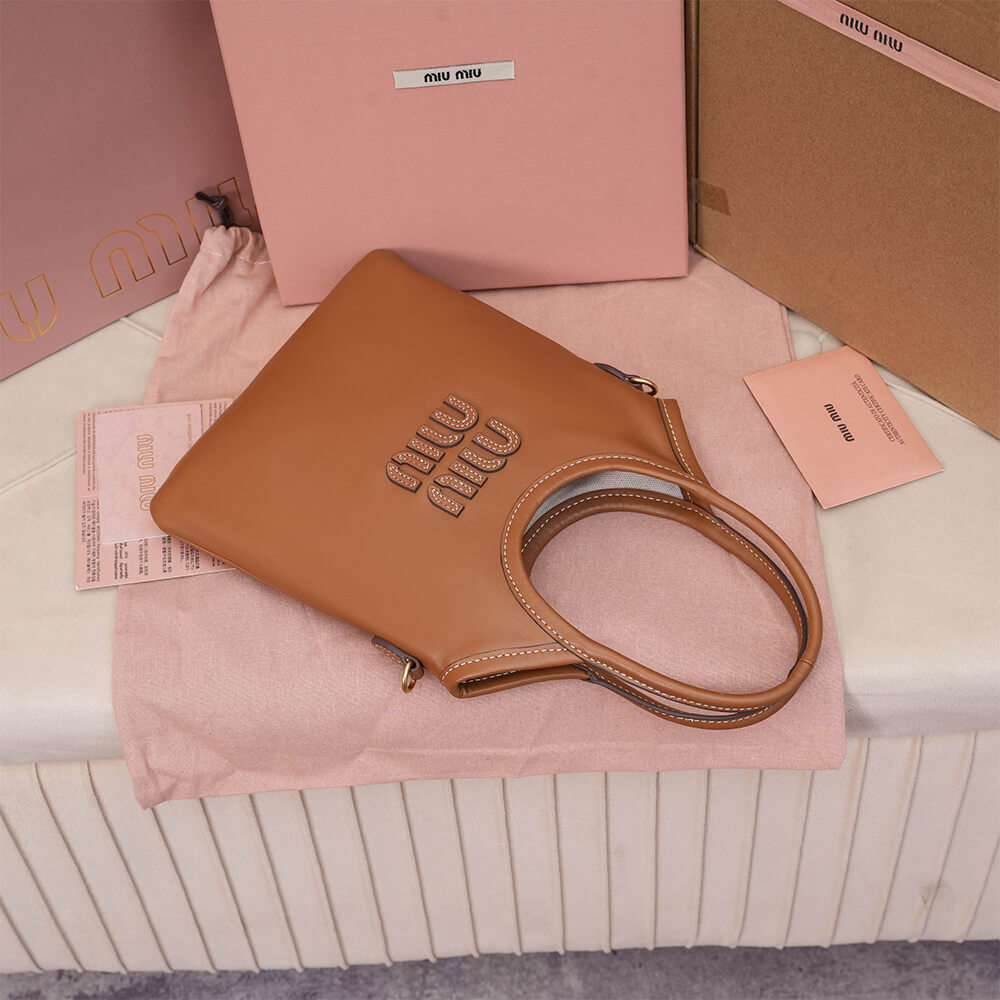 MIUMIU MINI IVY leather handbag(HIGH-END GRADE)