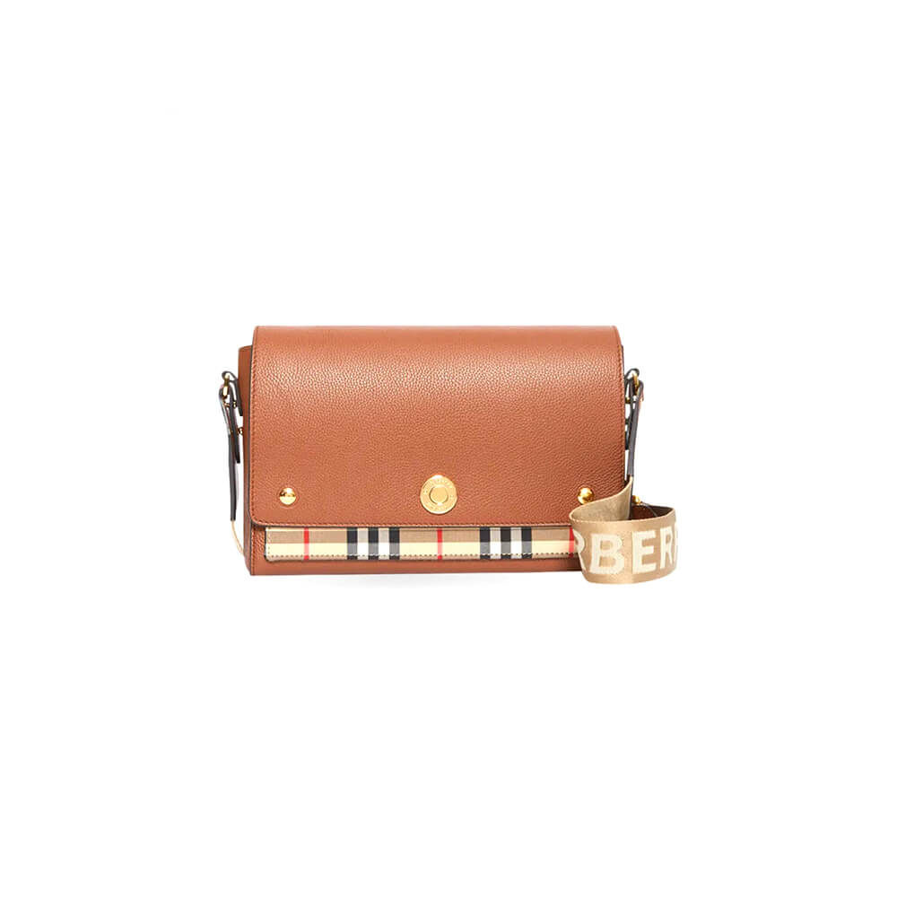 Burberry Vintage Check and Leather Note Crossbody Bag